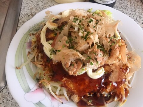 贅沢した日の貧乏お好み焼き〜広島焼き風〜